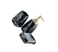 KIXZSAZ Jabonera de baño, dispensador de jabón líquido, juego vaso, aspecto único mármol, hecho a mano para el hogar, hecho cerámica, encimera, resina, kit baño, accesorios