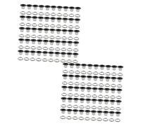 KIXZSAZ Juego de 100 ojales redondos de metal para manualidades, bolsos, zapatos, ojales metálicos resistentes, fabricación de joyas, negro brillante, diámetro interior 5 mm