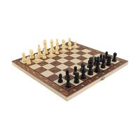 KIXZSAZ Juego de ajedrez portátil, Damas y Backgammon. Divertido y Educativo, Ideal para Viajes. Tablero Plegable de para Madera para Adultos y niños. Juego, Marrón, l