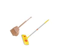 KIXZSAZ Juego de Escoba y recogedor para niños: Divertidas Actividades de Limpieza con Dibujos Animados para niños pequeños, Buenos hábitos Limpieza, Juego, casita Juegos, Amarillo