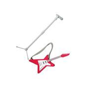 KIXZSAZ Juego de Guitarra y micrófono en Miniatura para casa de muñecas, decoración fantástica para Casas muñecas a Escala 1:12 y paisajes en Miniatura, simulación escenas Vida para Sala