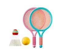 KIXZSAZ Juego de Raquetas de Tenis y bádminton para niños, Juguete Deportivo Que fomenta el vínculo Entre Padres e Hijos a través del Juego Activo y, Rosa Azul, 39x23cm