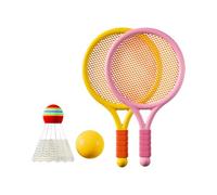 KIXZSAZ Juego de Raquetas de Tenis y bádminton para niños, Juguete Deportivo Que fomenta el vínculo Entre Padres e Hijos a través del Juego Activo y, Rosa Amarillo, 39x23cm