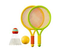 KIXZSAZ Juego de Raquetas de Tenis y bádminton para niños, Juguete Deportivo Que fomenta el vínculo Entre Padres e Hijos a través del Juego Activo y, Amarillo Verde, 39x23cm
