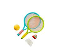 KIXZSAZ Juego de Raquetas de Tenis y bádminton para niños, Juguete Deportivo Que fomenta el vínculo Entre Padres e Hijos a través del Juego Activo y, Verde Azul, 39x23cm