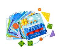 KIXZSAZ Juego Entre Padres e Hijos: aprendan de Forma interactiva con Este Juego de Juguetes para Madera 2 en 1 con Forma Hongo para enhebrar Clavos. Interacción Entre Padres e Hijos, coordinación