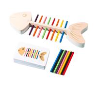 KIXZSAZ Juguete de para Madera para Aprender a Combinar Colores, emparejar Espinas de Pescado para niños pequeños, desarrollar la percepción del Color y la coordinación Ojo-Mano,