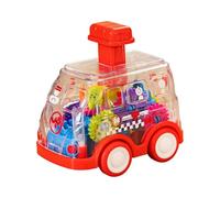 KIXZSAZ Juguetes de Engranajes mecánicos Musicales, Autos Transparentes para niños Que se mueven hacia atrás, fomentando la exploración de Conceptos , Rojo , 10x7x10cm
