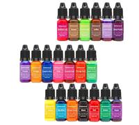 KIXZSAZ Kit de accesorios para teñir velas: 20 colores líquidos brillantes para aficionados al bricolaje. Fabricación de velas. El tinte líquido viene con una tapa cónica. Se puede perforar un pequeño