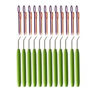 KIXZSAZ Kit de agujas de ganchillo, mango Para madera reutilizable profesional ergonómico, tienda costura para interiores, agujas tejer, 12 ensembles