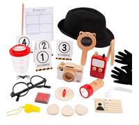 KIXZSAZ Kit de ciencia STEM, lupa, cuaderno, emocionante disfraz de detective, te espera una aventura con imaginación y diversión, acampadas, senderismo,