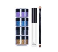 KIXZSAZ Kit de labios con purpurina con cepillo de doble extremo, herramientas de maquillaje ligeras a prueba de besos, colores fríos