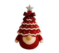 KIXZSAZ Kit navideño de crochet para adultos. Kit de crochet hecho a mano. Incluye instrucciones y accesorios. manualidades para principiantes con hilo suave, Rojo, materiales