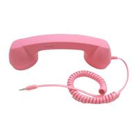 KIXZSAZ Manilla de Estilo Retro para teléfono Fijo de 3,5 mm. Manilla Transparente para teléfono Fijo 3,5 mm, Rosa
