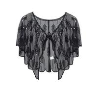 KIXZSAZ Mantón de banquete con lentejuelas y accesorios de lentejuelas, accesorios de poliéster, chal de mujer con lentejuelas, chal de los años 20, mi