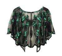 KIXZSAZ Mantón de banquete con lentejuelas y accesorios de lentejuelas, accesorios de poliéster, chal de mujer con lentejuelas, chal de los años 20, A
