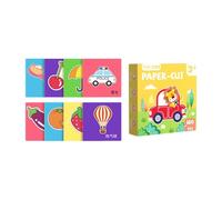 KIXZSAZ Manual Infantil de Origami Tridimensional para niños, coordinación Mano-Cerebro con desafíos interactivos, Recortes de Papel para jardín Infantes. , Tema la Vida , 14 x 14 cm