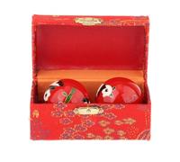 KIXZSAZ Masajeador de Dedos con Bolas Baoding Que Mejora la Movilidad de Las Manos con una metodología Atractiva y cómoda. Pelotas de Fitness para, Panda Rojo, Diámetro 42 mm