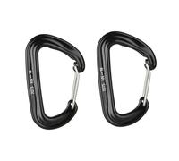 KIXZSAZ Mosquetón en Forma de D para Exteriores, Mini mosquetón de aleación de Aluminio con Resorte, Resistente y Duradero, para Senderismo, Camping y, Negro, 4.98 x 8 cm