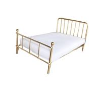 KIXZSAZ Muebles de casa de muñecas Cama Mini Dormitorio Accesorios Decoración intrincada Niños y coleccionistas por Igual Cama en Miniatura casa muñecas está Hecha Metal Muebles Decoración