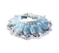 KIXZSAZ Pañuelo de algodón y Encaje para Mascotas, Disfraz para Diario, Princesas, Toalla de Saliva, Gato, Perro, Lindo Encaje, Accesorios para Mascotas, fotografía, Azul, 6-11 Gatitos, M