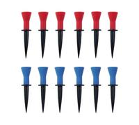 KIXZSAZ Paquete de 12 Tees de Golf, Soporte de Pelota de plástico para práctica en Interiores y Exteriores, Principiantes, 6 uds Rojo + 6 uds Azul, 58 mm