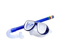 KIXZSAZ para Máscara de Buceo y Equipo de Snorkel para niños. Ofrece Seguridad y diversión. a los niños a Descubrir el Mundo Submarino. Sellado para Evitar Fugas de Agua. Set, Azul, 35x15x6cm