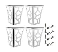KIXZSAZ Patas de gabinete elegantes con patrón hueco, patas de sofá modernas metal, atractivas gabinete para sofá, armario, muebles, cocina, Plata, 70x70x100mm