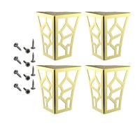 KIXZSAZ Patas de gabinete elegantes con patrón hueco, patas de sofá modernas metal, atractivas gabinete para sofá, armario, muebles, cocina, Oro, 70x70x100mm