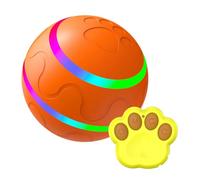 KIXZSAZ Pelota interactiva e Interesante para Perros, Bola rodante móvil automática con luz LED, Lote de Ejercicio, Juguetes interactivos para Perros, Naranja