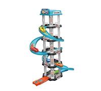 KIXZSAZ Pista de Carreras con rampa para Autos, Juego de Deslizamiento para Carreras, fomenta la cooperación y el Trabajo en Equipo en el Tiempo Juego Interiores niños, 62 Piezas