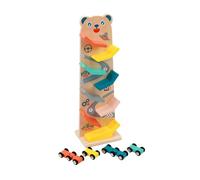 KIXZSAZ Pista de Carreras de para Madera con rampa para niños, Juguete Educativo Divertido para desarrollar Habilidades comunicación, Pistas Carreras y Deslizamiento.