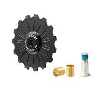 KIXZSAZ Poleas de Cambio Trasero avanzadas La Rueda guía del Rodillo de la Bicicleta Ofrece una Durabilidad excepcional con una construcción de aleación de Aluminio, Negro, 15T