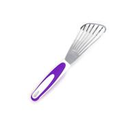 KIXZSAZ Práctica espátula multifuncional para freír, pala hueca, antiadherente, huevos, filete, ranurado, herramienta para voltear, cocinar, Púrpura