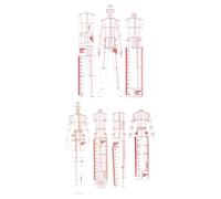 KIXZSAZ Reglas de plantillas de moda diseñadas para diseñadores que buscan precisión y durabilidad en sus proyectos. Estas reglas modista son herramientas costura, marcado y trazado.