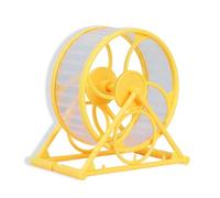 KIXZSAZ Rueda para Correr para Mascotas, Juguete Deportivo Reciclado con Soporte, Animales pequeños, Divertidos Juguetes giratorios silenciosos, Ejercicios para el hogar, Amarillo