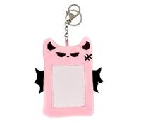 KIXZSAZ Soporte para sesión fotográfica KPOP, Funda de Tarjeta de Felpa de Dibujos Animados, Funda Estilo Ángel, Soporte para sesión fotográfica KPOP de 3 Pulgadas, Tarjetero Coreano Kawaii, Rosa