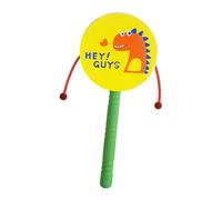 KIXZSAZ Tambor de sonajero de Mano, Instrumento de percusión Tradicional Chino único Que entretiene a los bebés y estimula Las Habilidades motoras. Campana , Dinosaurio , 15x8cm