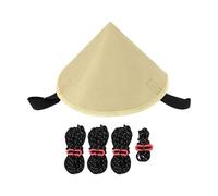 KIXZSAZ Tapa Impermeable Triangular Multifuncional para Barbacoa, Conexiones eficientes Entre Tiendas y toldos, 3 Cuerdas de 5 m, Tapa de conexión para, Caqui, 25x18cm