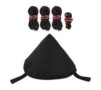 KIXZSAZ Tapa Impermeable Triangular Multifuncional para Barbacoa, Conexiones eficientes Entre Tiendas y toldos, 3 Cuerdas de 5 m, Tapa de conexión para, Negro, 25x18cm