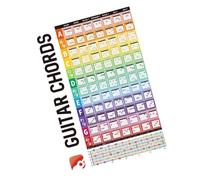KIXZSAZ Tarjeta Completa de acordes de Guitarra con 84 acordes Esenciales para guitarristas Principiantes Que aprenden música. Póster Guitarra. Escala para músicos. Tarjeta para Aprender a Tocar la
