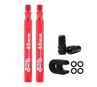 KIXZSAZ Válvulas tubeless de aleación de Aluminio, Herramienta para válvulas Presta Duradera para Bicicletas de montaña y Carretera, Extensor de válvula, 2 Piezas Rojas, 60mm