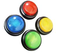 KIXZSAZ Zumbadores de Respuesta Learning Minds, zumbadores de Juegos Atractivos para Pruebas, Botones de Sonido ABS grabables para niños Memoever