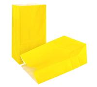 KIYOOMY 50 bolsas de papel de regalo impresas, bolsas de papel kraft azul para niños, Navidad, cumpleaños, fiestas, regalos, suministros, Yellow (24 Ct), 24