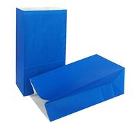 KIYOOMY - Bolsas de papel pequeñas de 100 unidades, color azul marino, bolsas de papel para fiesta de boda, fiesta de cumpleaños infantil (azul real, 100 unidades, 3.1 x 5.1 x 9.4 pulgadas)
