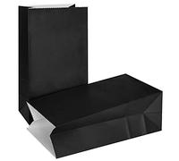 KIYOOMY - Bolsas de papel pequeñas de 50 unidades, bolsas de regalo negras para bodas, baby shower, fiestas de cumpleaños infantiles (negro, 50 unidades, 3.1 x 5.1 x 9.4 pulgadas)