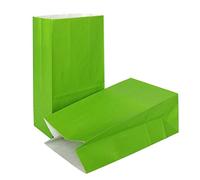 KIYOOMY - Bolsas de regalo de papel impresas para fiestas de 100 unidades, bolsas de aperitivos escolares, bolsas de papel kraft verde para baby shower, fiesta de cumpleaños de niños, suministros de