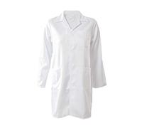 Kiz Kiz Bata de Laboratorio Manga Larga Blanca Abrigo Médico Doctoras Científico Uniforme Sanitario Unisex Hombre Y Mujer Uniforme Hospitalario Disfraz de Doctor Enfermera (XXL)