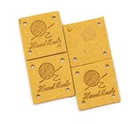 KIZAMI 200 Uds 25 * 25MM Etiquetas cuadradas de Cuero PU Hechas a Mano Etiquetas para Ropa DIY Etiquetas Hechas a Mano Etiquetas de Costura Plegables para artículos Hechos a Mano