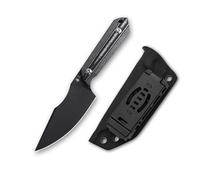 Kizer 1040A1 Harpoon Cuchillo Supervivencia, Hoja Fija D2 9.75 cm, Micarta Negra - EDC Caza Camping con Funda